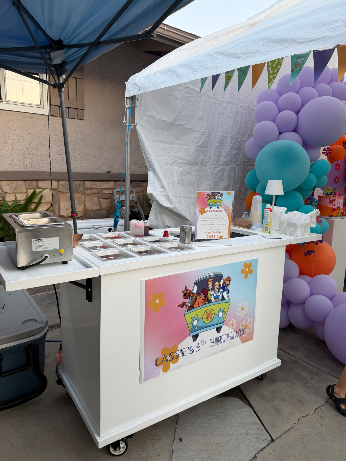 The Firme Stacks and Crepes cart at Cassie's birthday party