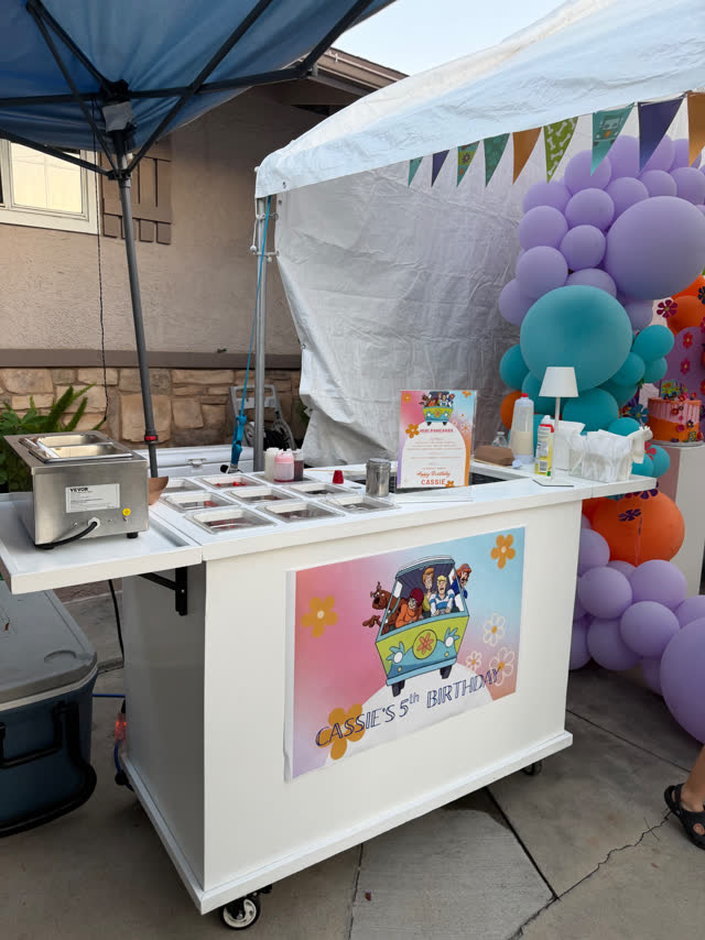 The Firme Stacks and Crepes cart at Cassie's birthday party